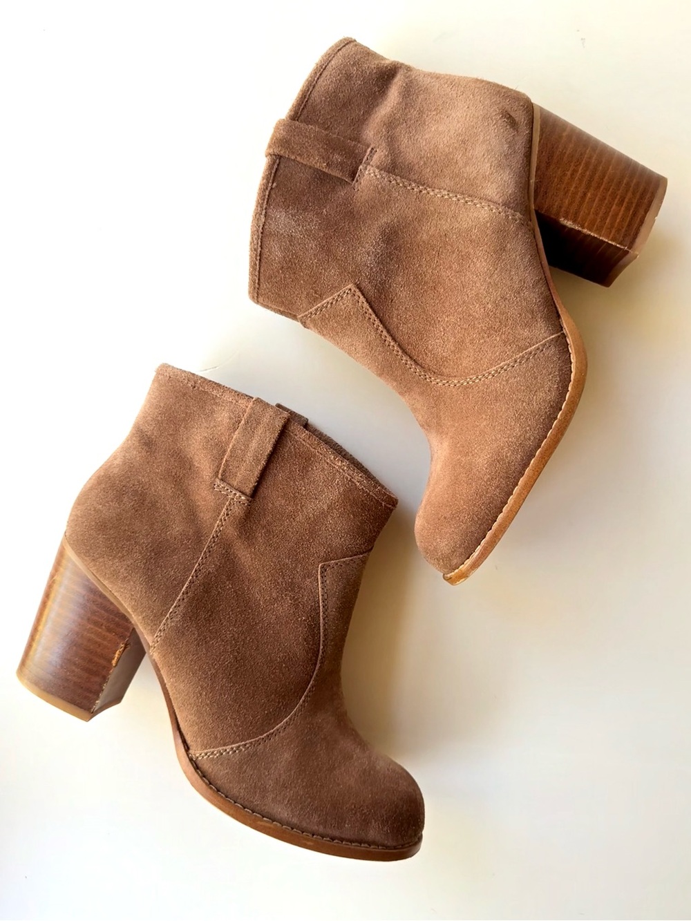Splendid Lakota Heeled Ankle Boots in Dark Tan / Light Caramel Brown Suede 8.5